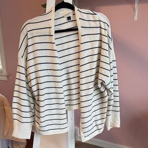 Universal Thread Cream and Black Striped Cardigan